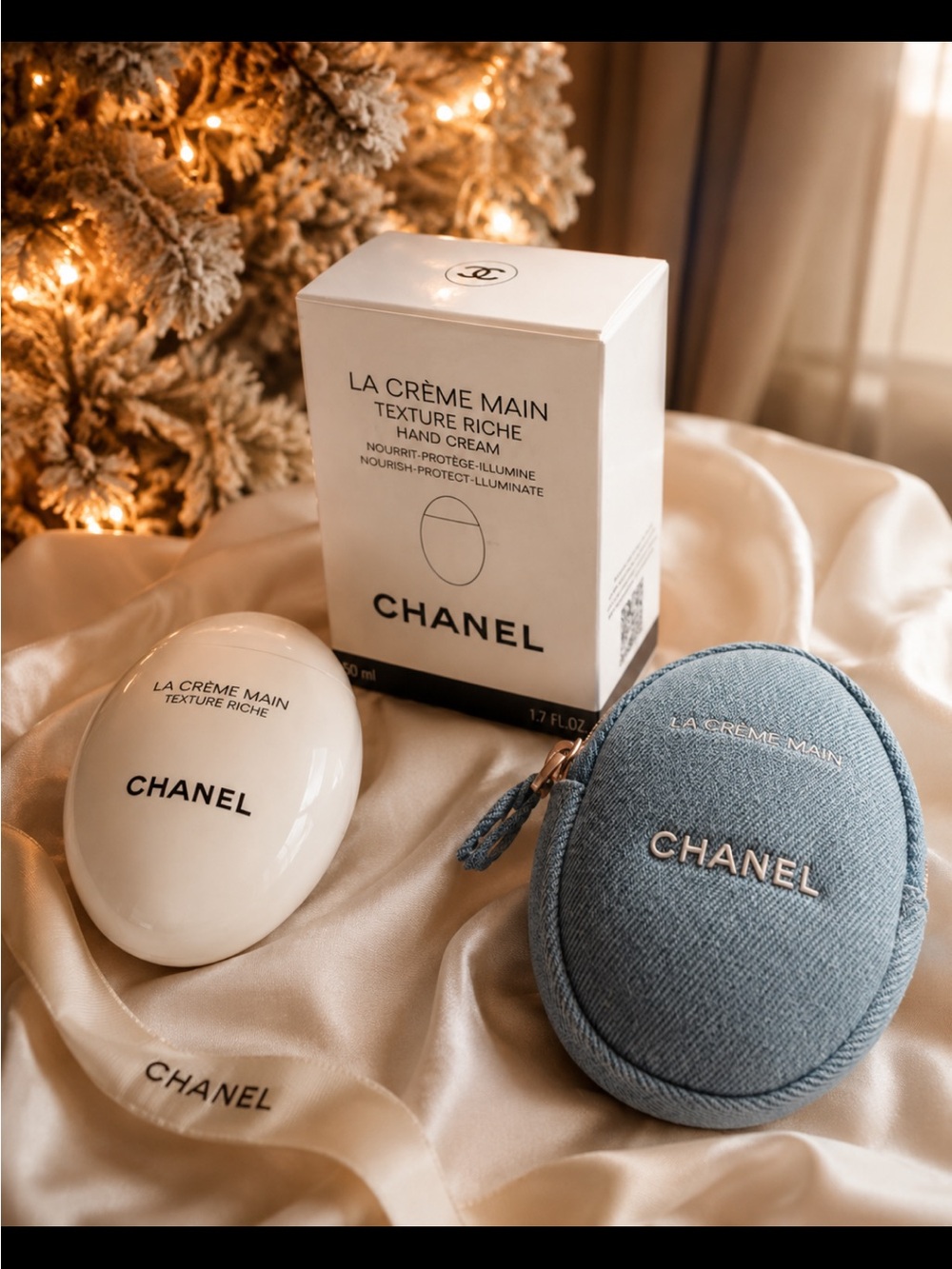 CHANEL La Crème Main Hand Cream Set — White & Blue Denim